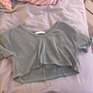 Altar'd State Green Ribbed Crop Top